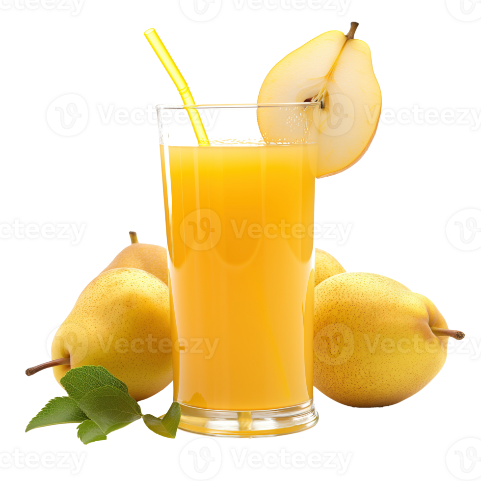 AI generated Glass of fresh pear juice isolated on transparent background png