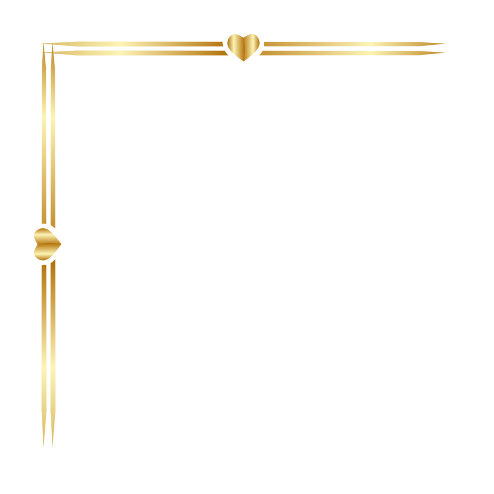 Aesthetic golden corner png