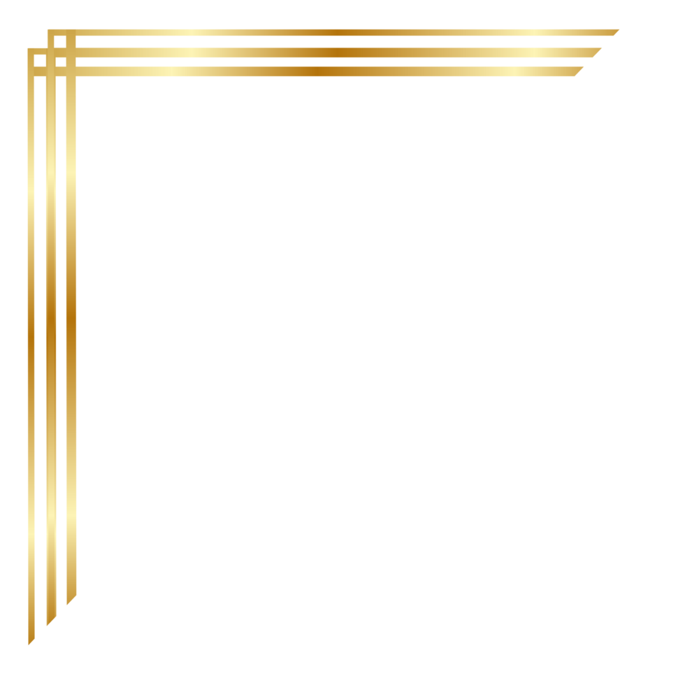 Aesthetic golden corner png