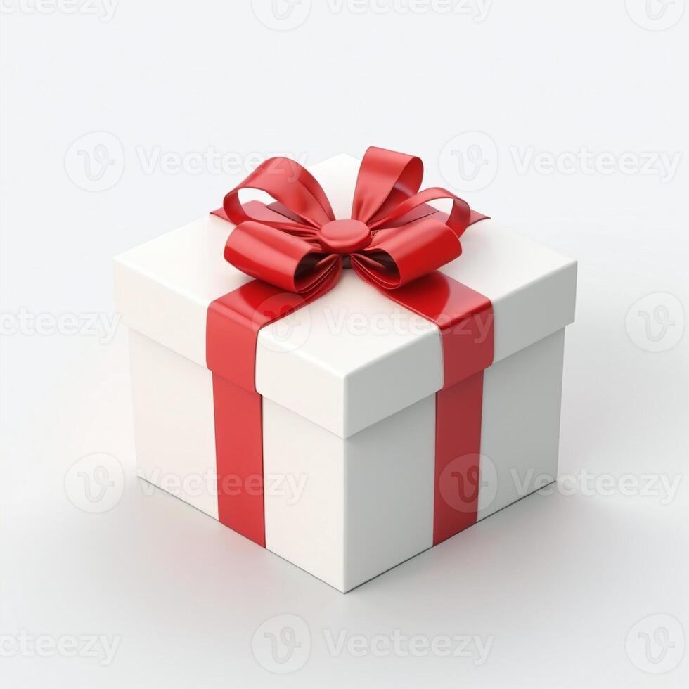 AI generated Gift box present 3D rendered on isolated background photo