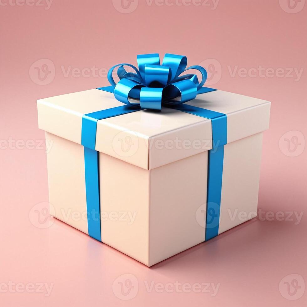 AI generated Gift box present 3D rendered on isolated background photo
