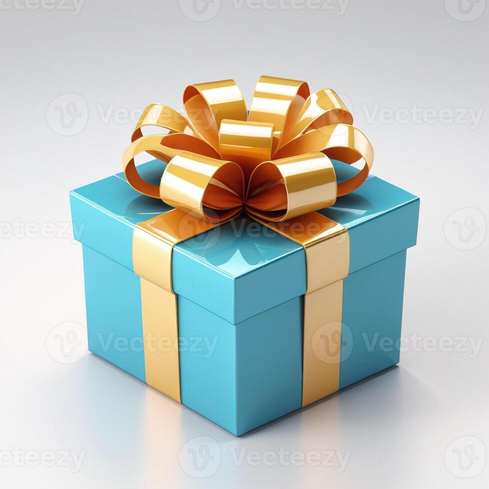 AI generated Gift box present 3D rendered on isolated background photo