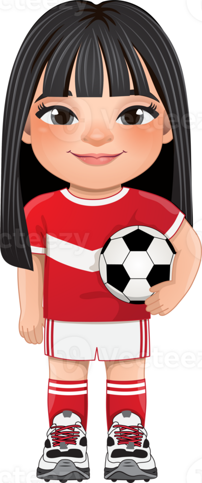 Soccer player girl international uniform png