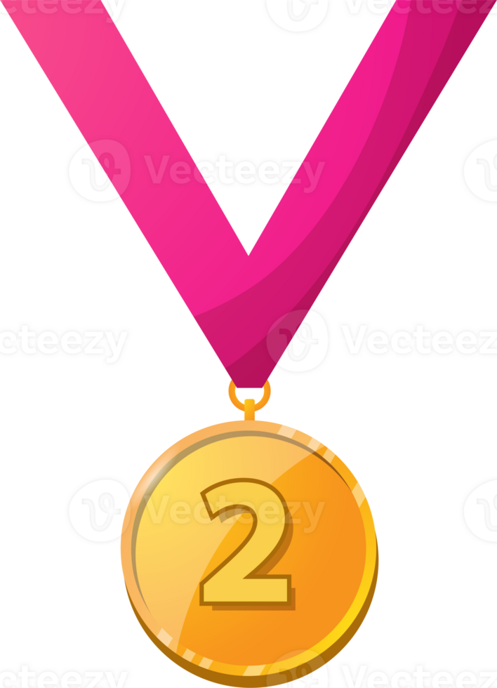 Golden award medal with a number Illustration from geometric png