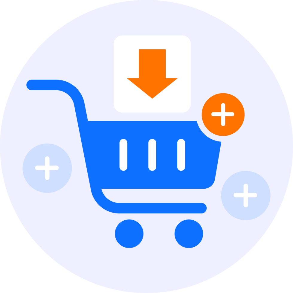 Ecommerce Add to cart modern icon illustration png