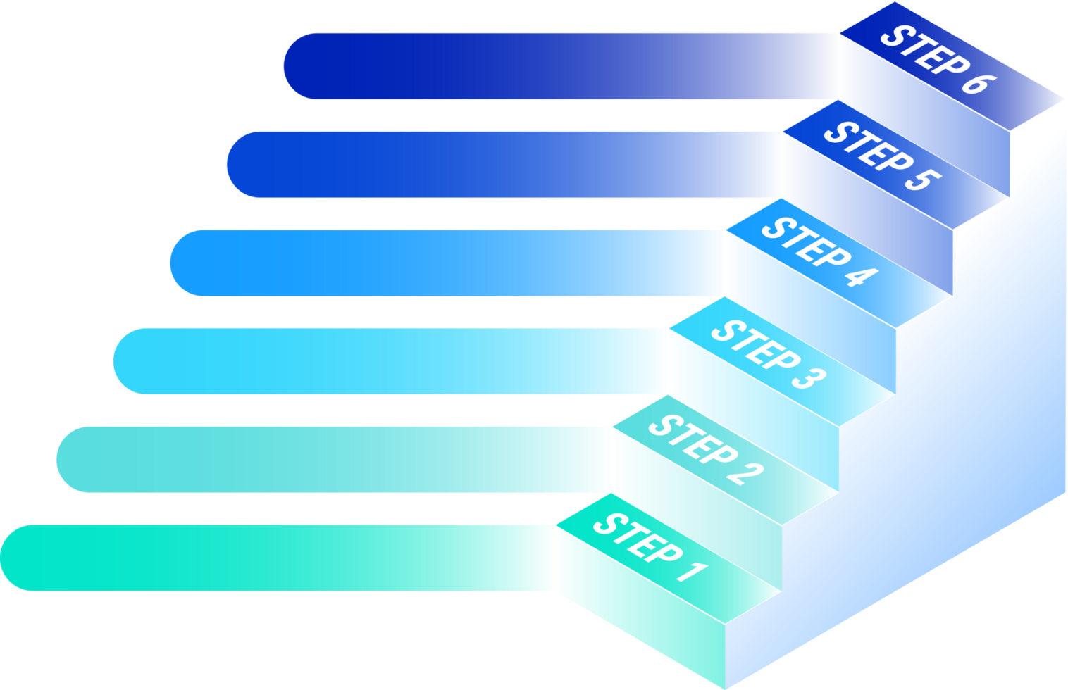 6 passos processo infográfico modelo png