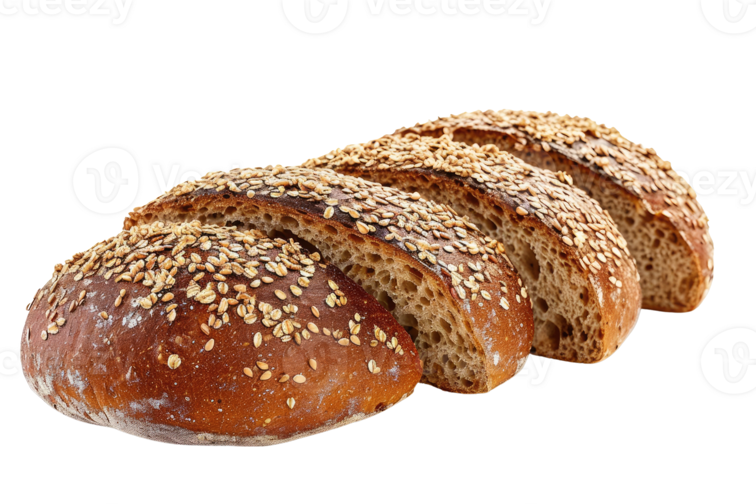 AI generated Multigrain bread isolated on transparent background png