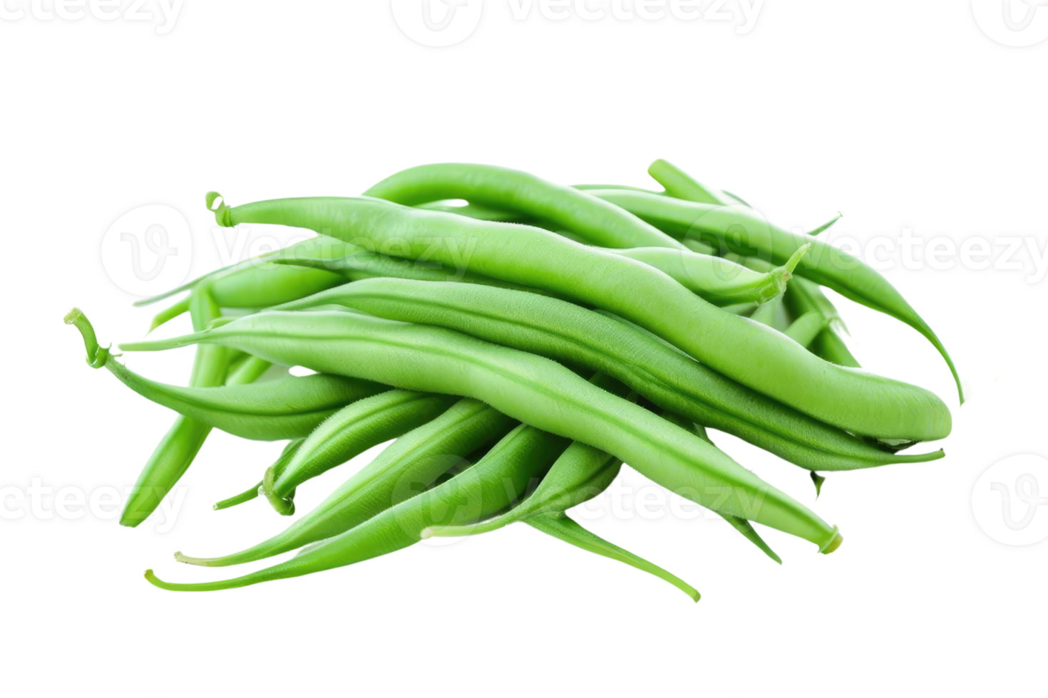 AI generated a pile of green beans isolated on transparent background png