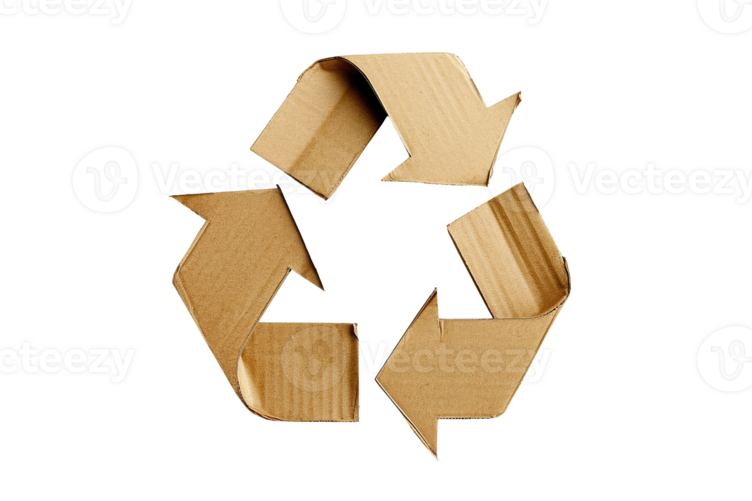AI generated Cardboard recycling symbol isolated on transparent background png