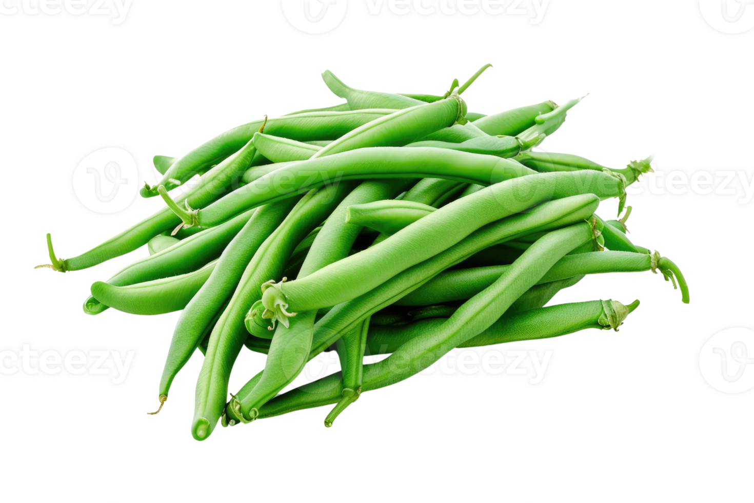 AI generated a pile of green beans isolated on transparent background png