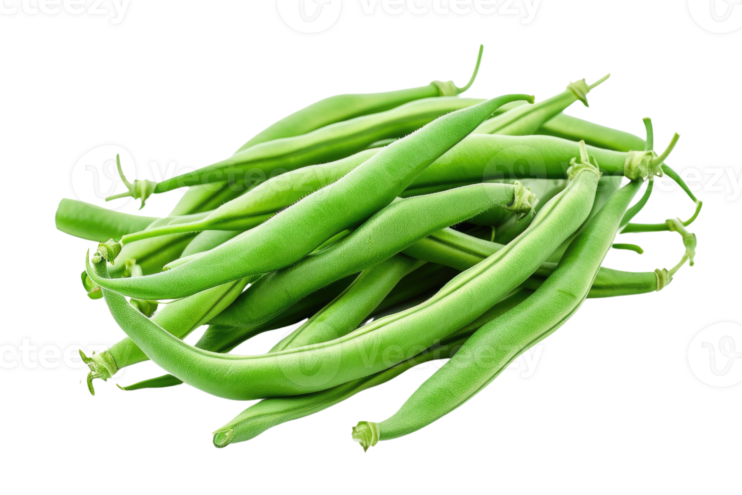 AI generated a pile of green beans isolated on transparent background png