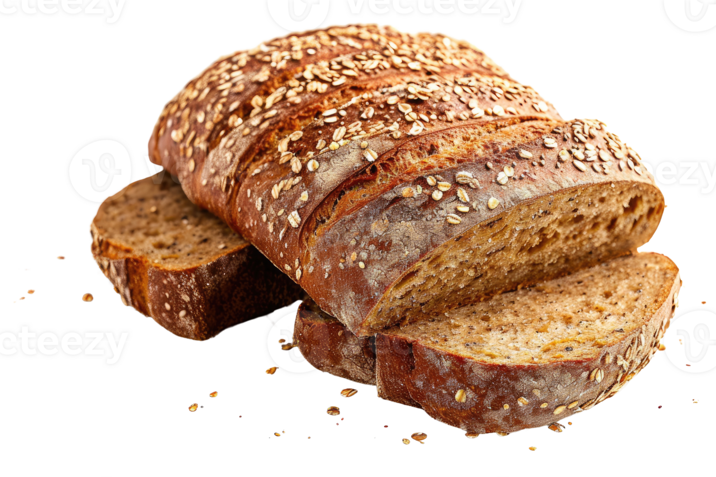 AI generated Multigrain bread isolated on transparent background png