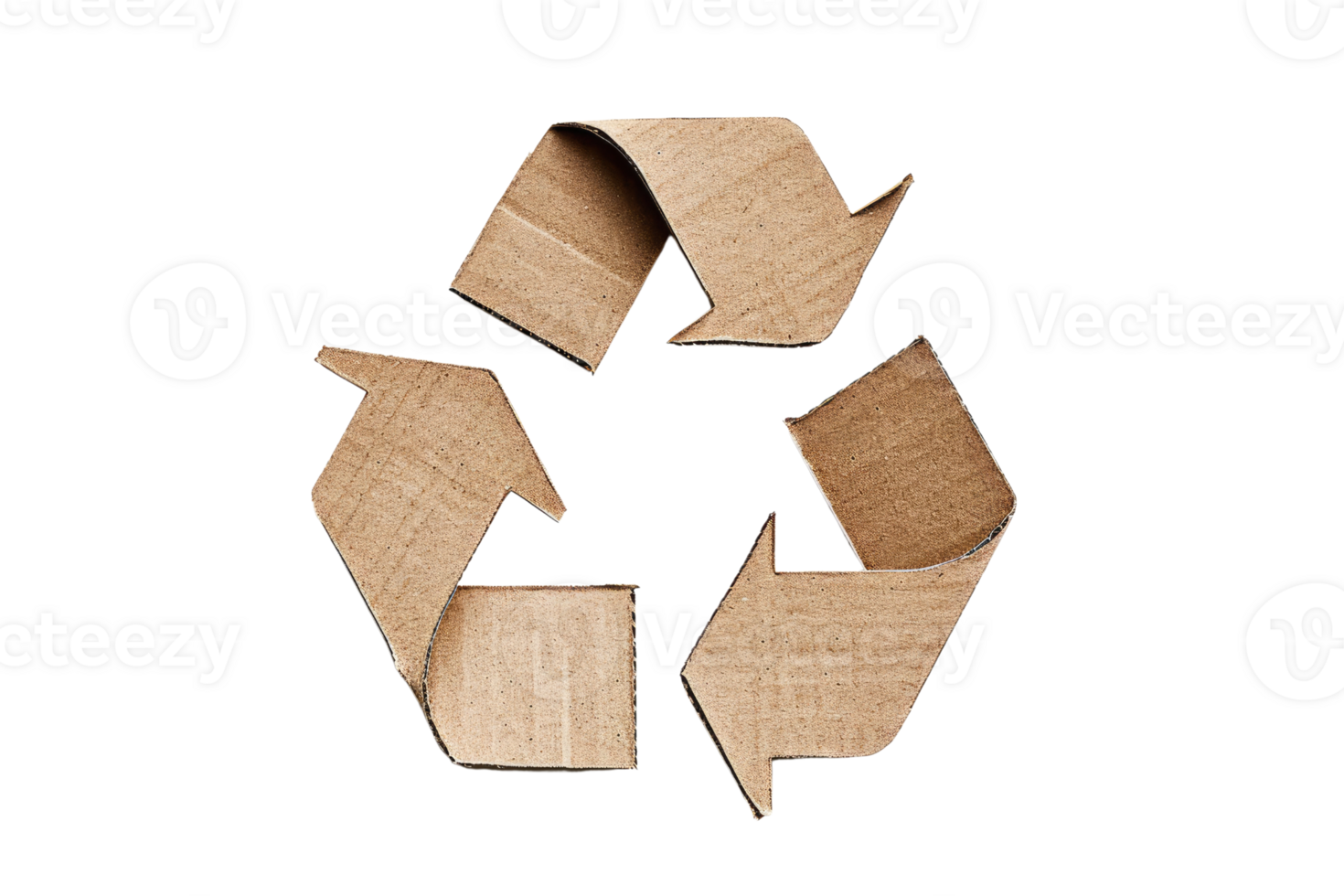 AI generated Cardboard recycling symbol isolated on transparent background png