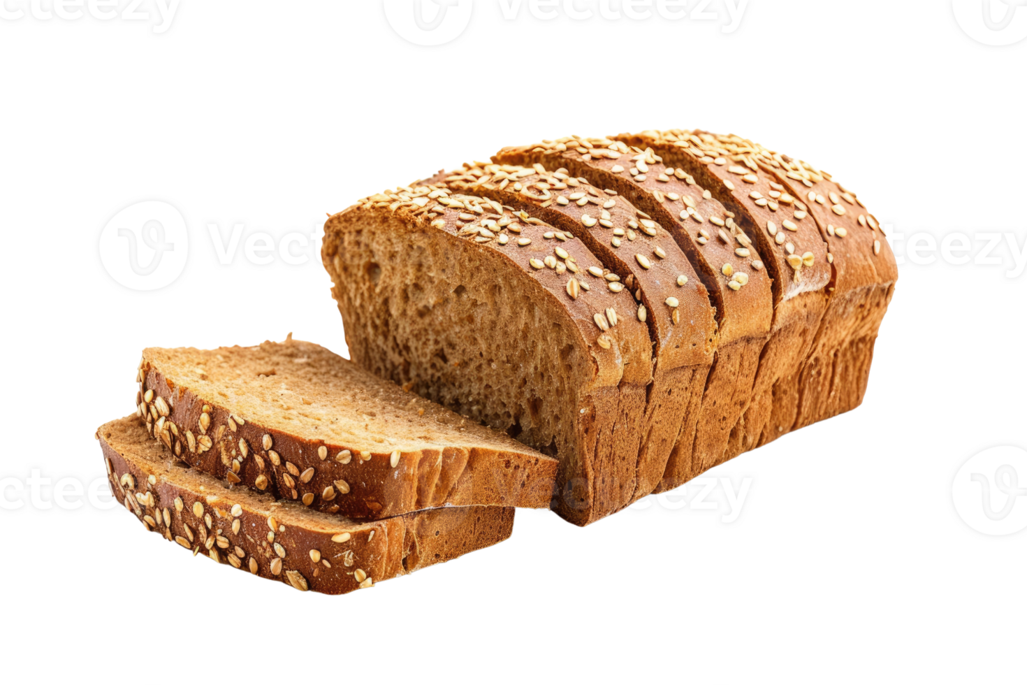 AI generated Multigrain bread isolated on transparent background png