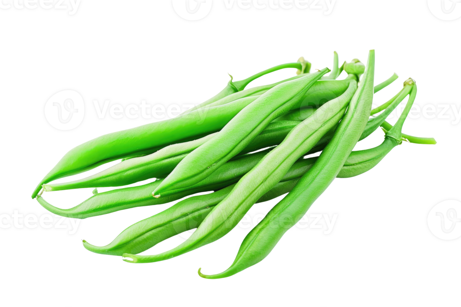 AI generated a pile of green beans isolated on transparent background png