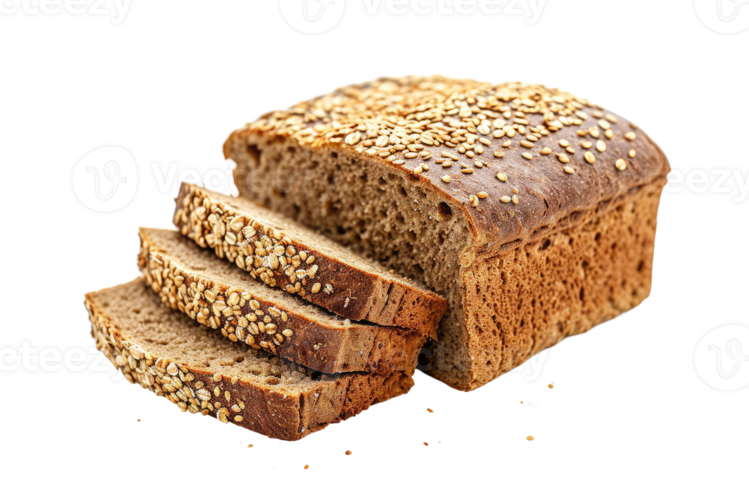 AI generated Multigrain bread isolated on transparent background png