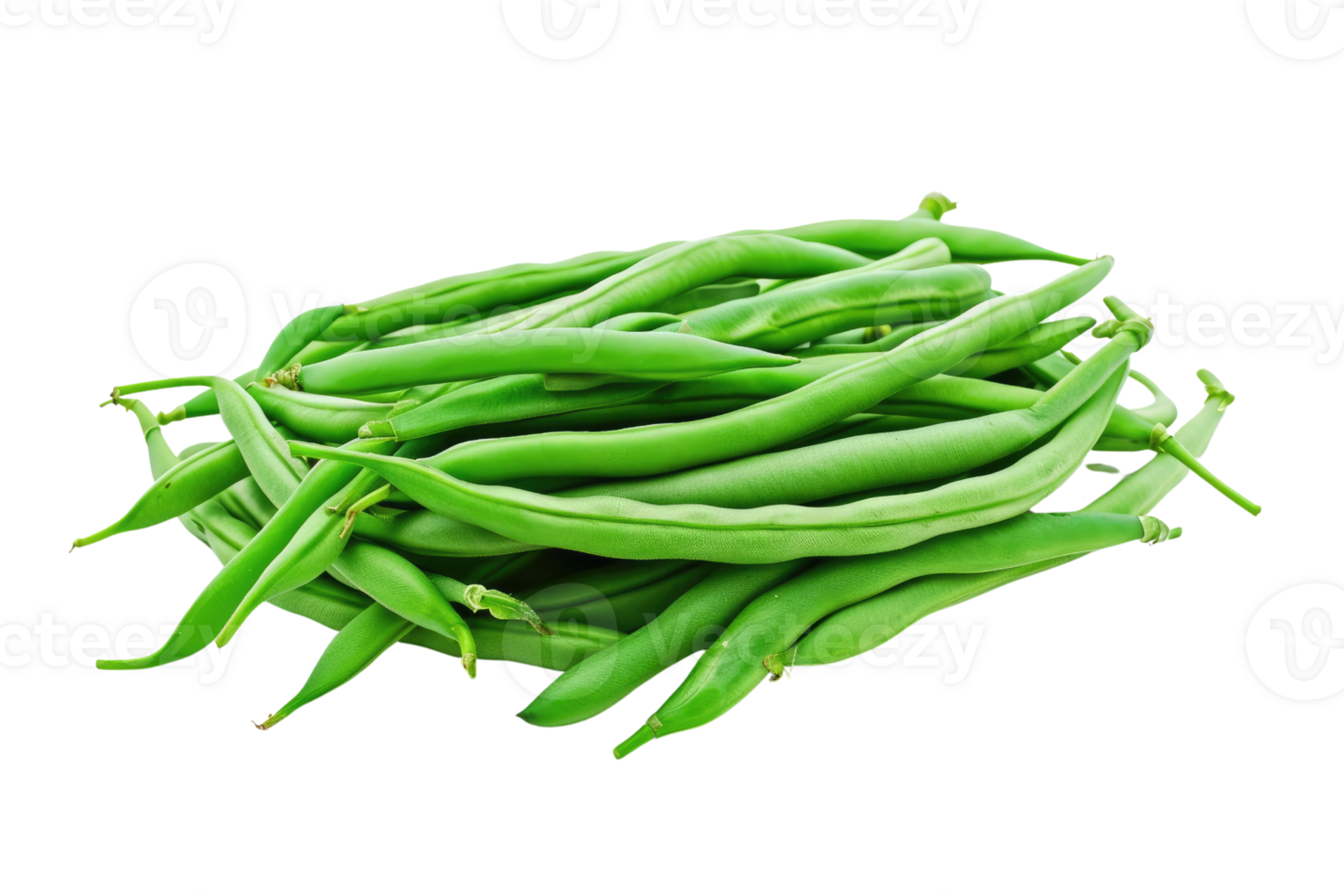 AI generated a pile of green beans isolated on transparent background png