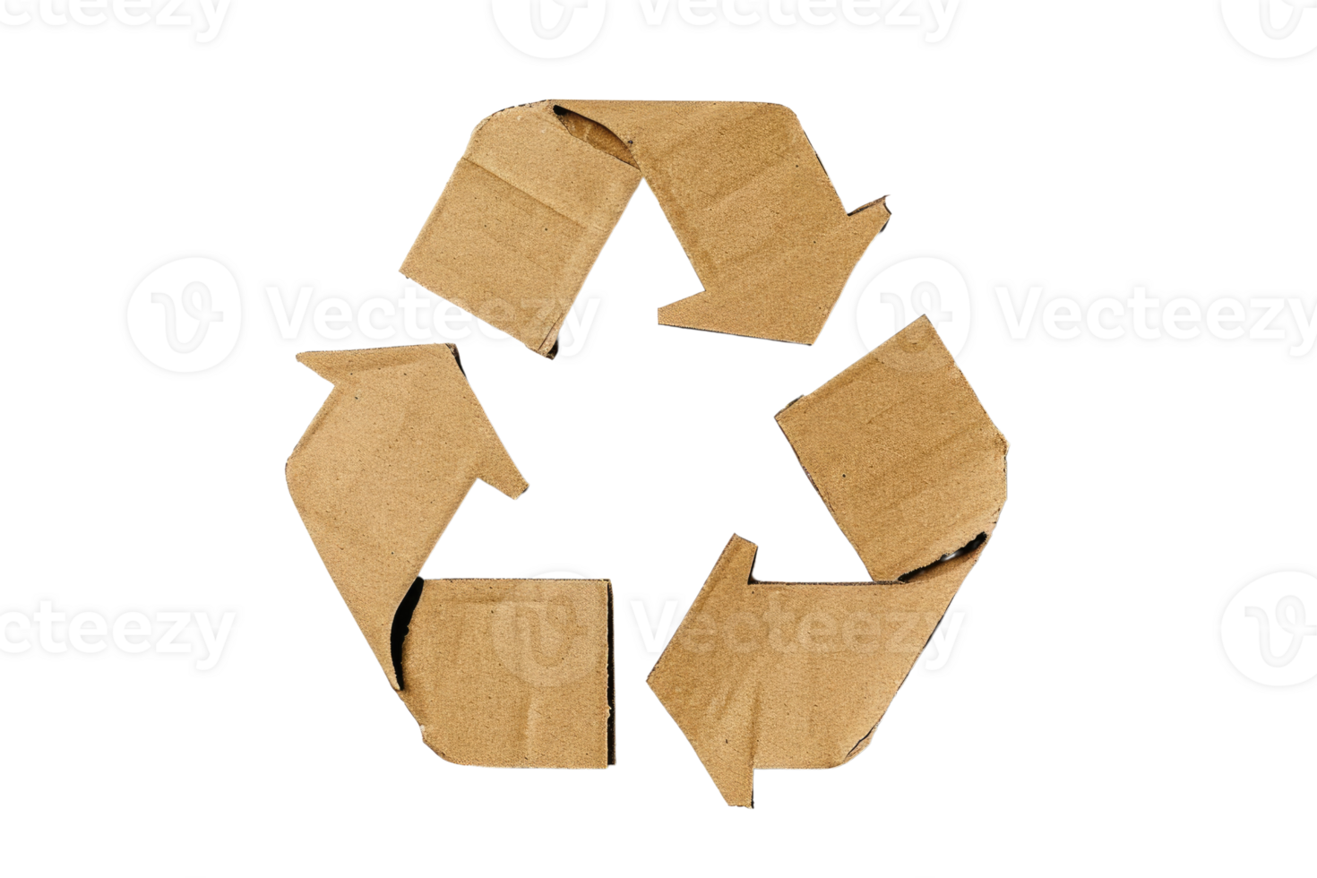 AI generated Cardboard recycling symbol isolated on transparent background png