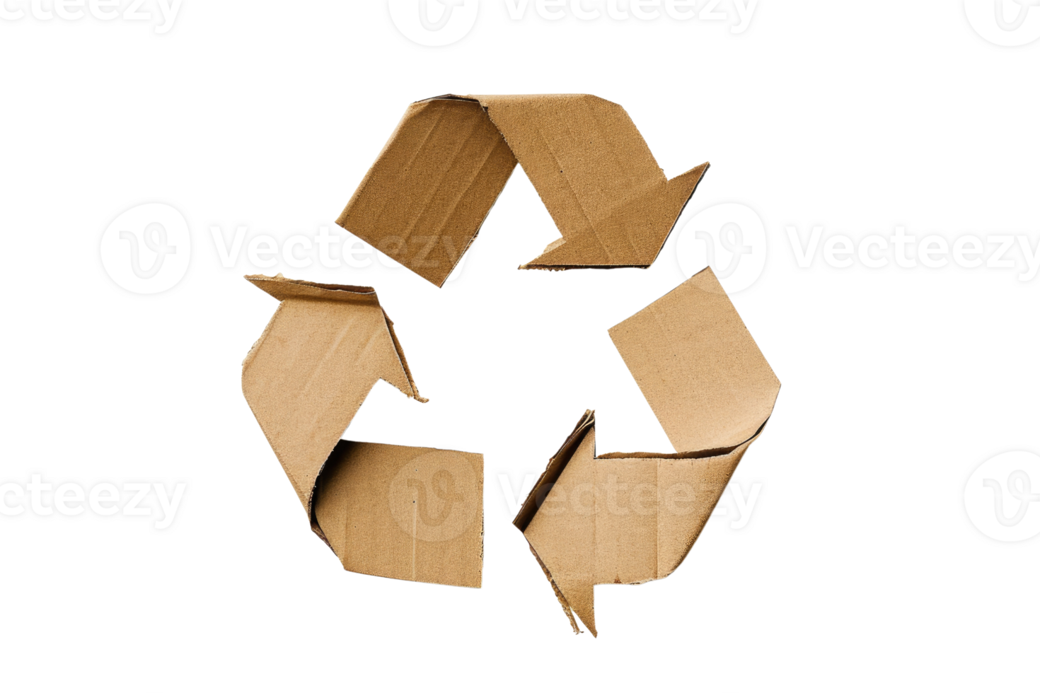 AI generated Cardboard recycling symbol isolated on transparent background png