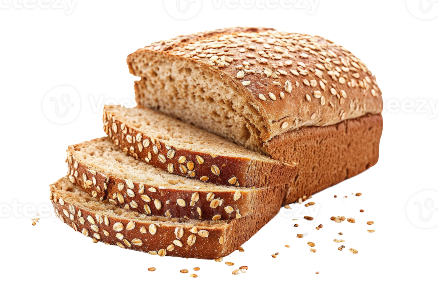 AI generated Multigrain bread isolated on transparent background png