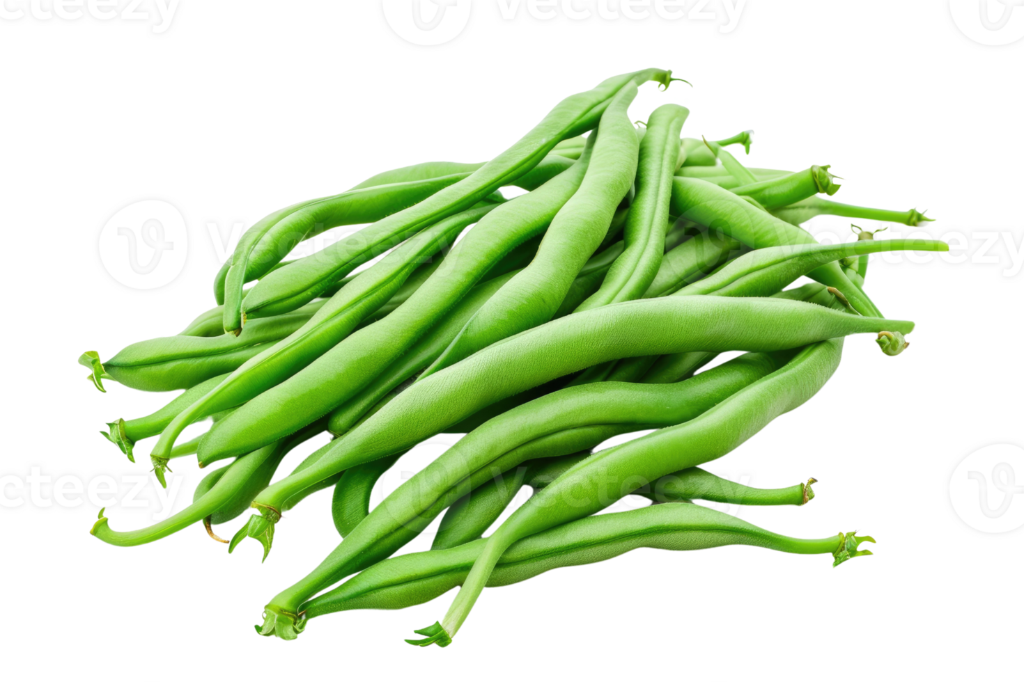 AI generated a pile of green beans isolated on transparent background png