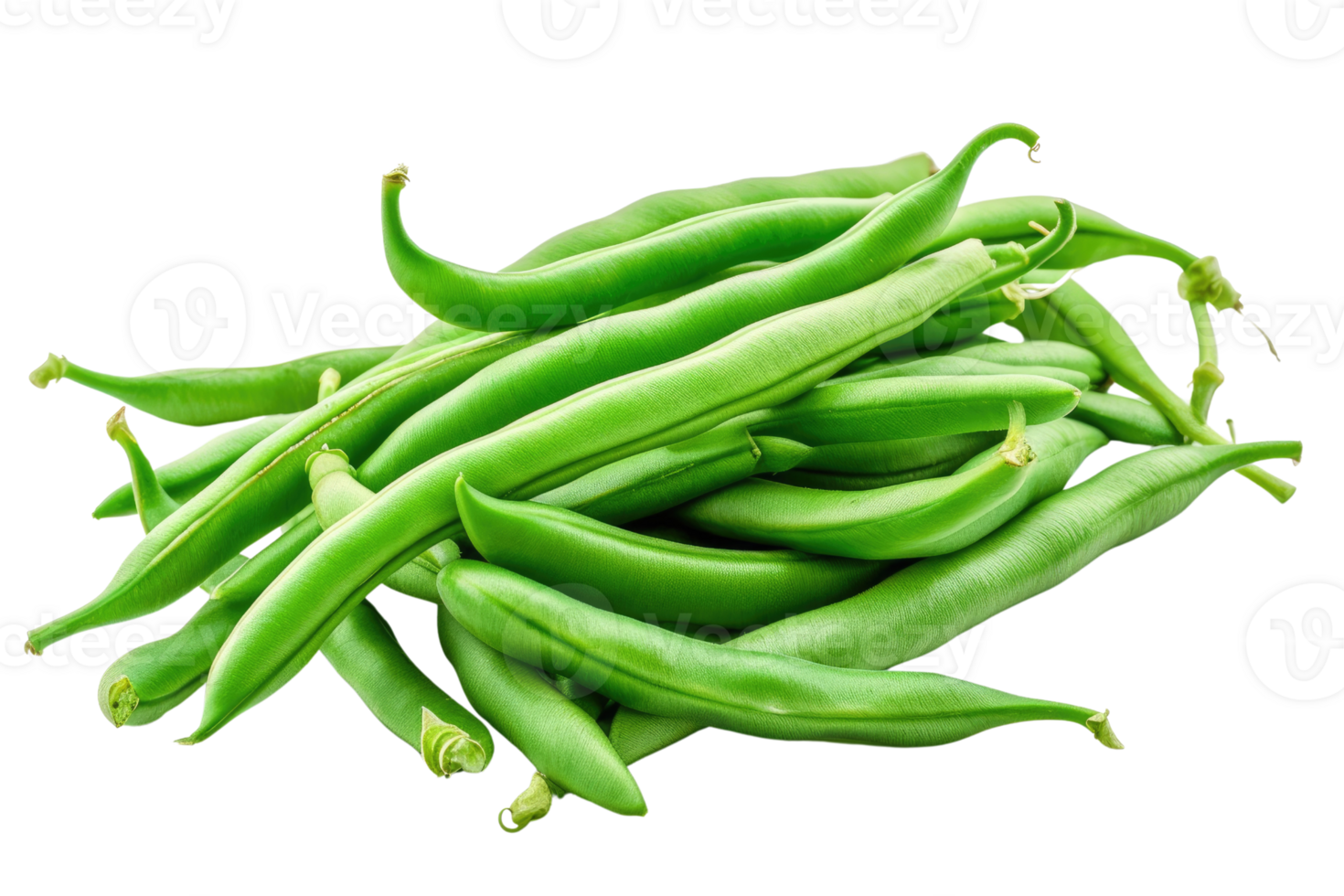 AI generated a pile of green beans isolated on transparent background png