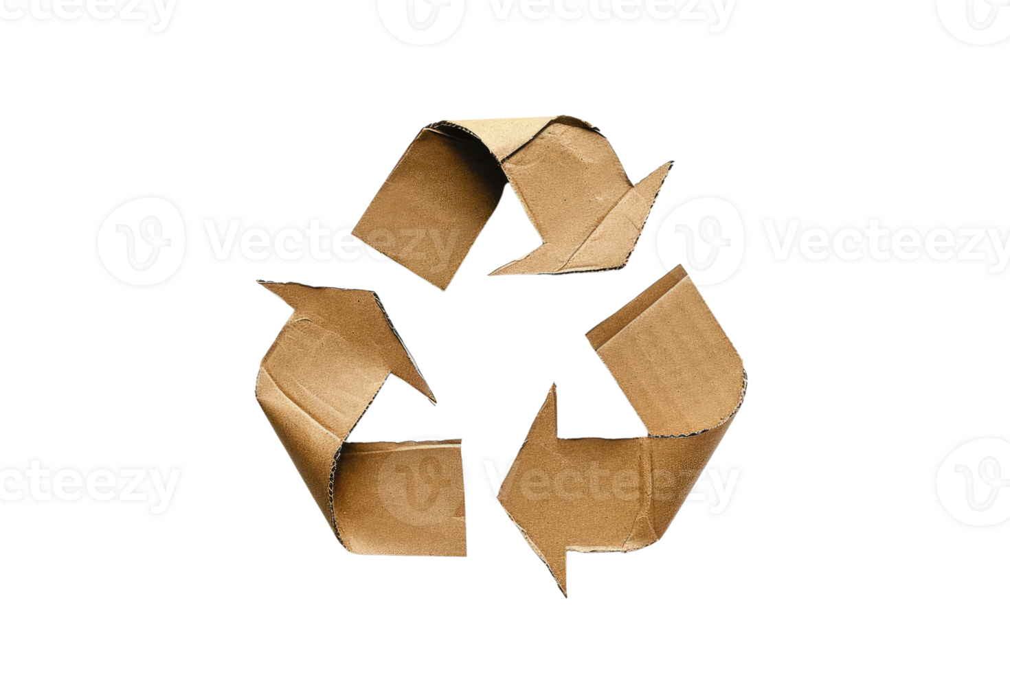 AI generated Cardboard recycling symbol isolated on transparent background png