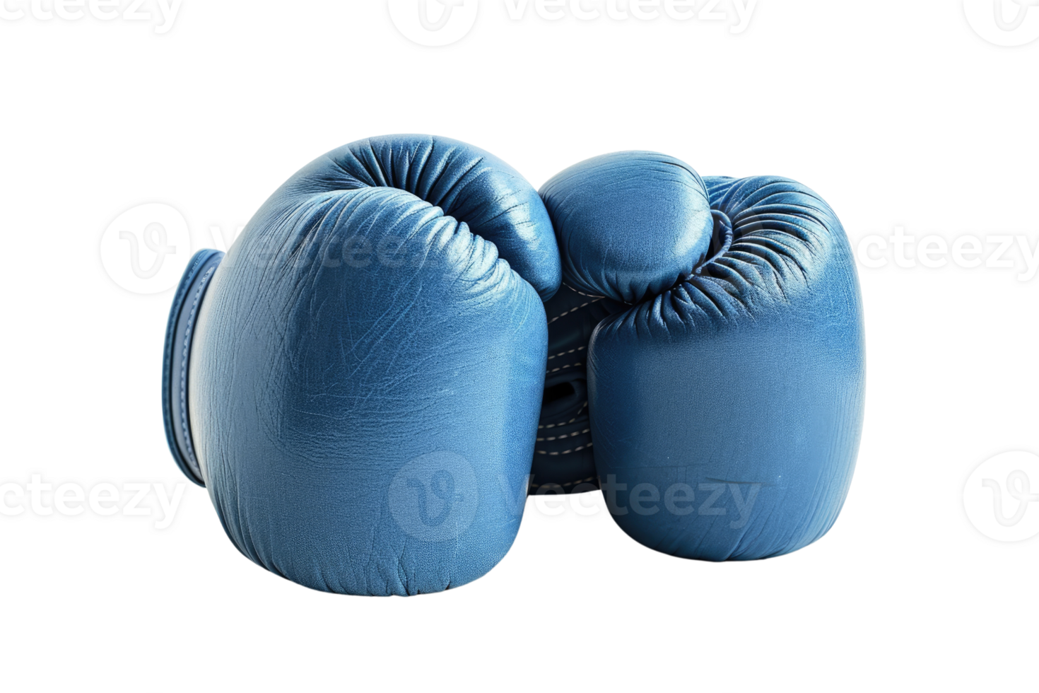 AI generated Blue boxing gloves isolated on transparent background png