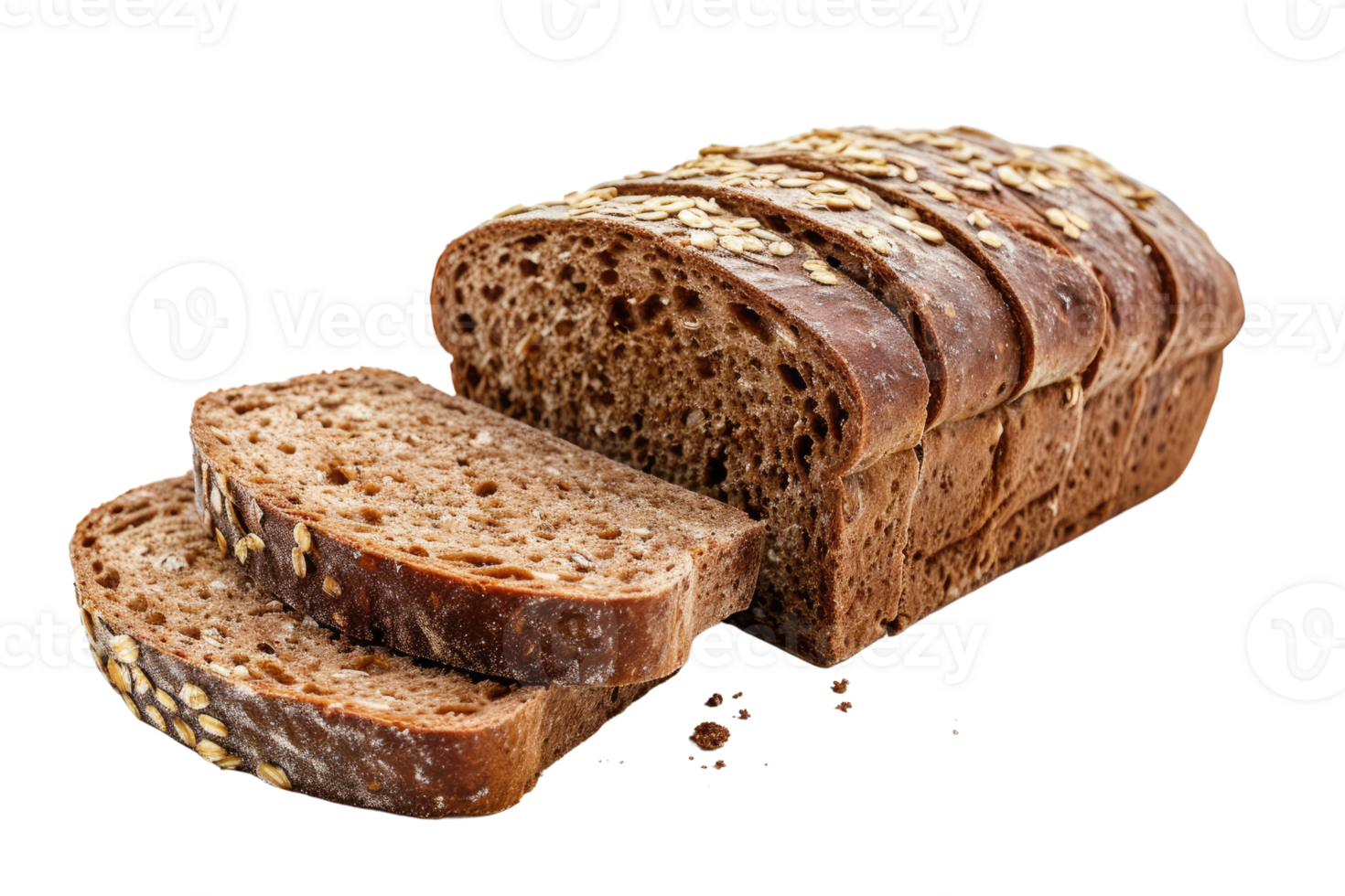 AI generated Multigrain bread isolated on transparent background png