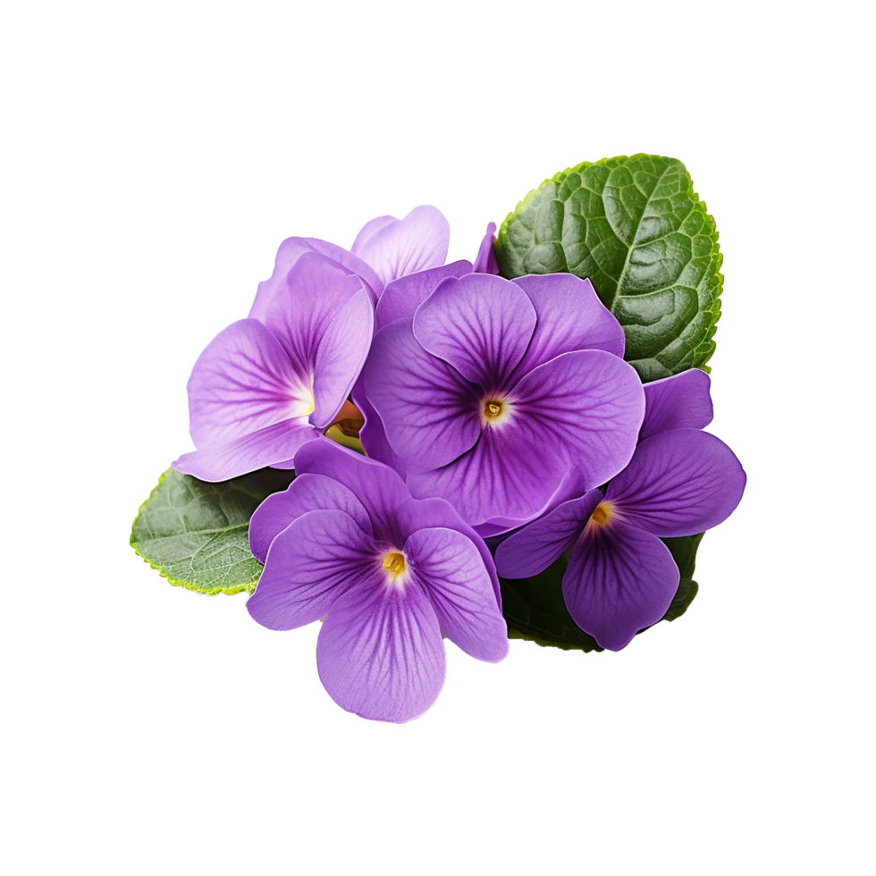 ai generiert afrikanisch violett Blume isoliert auf transparent Hintergrund png