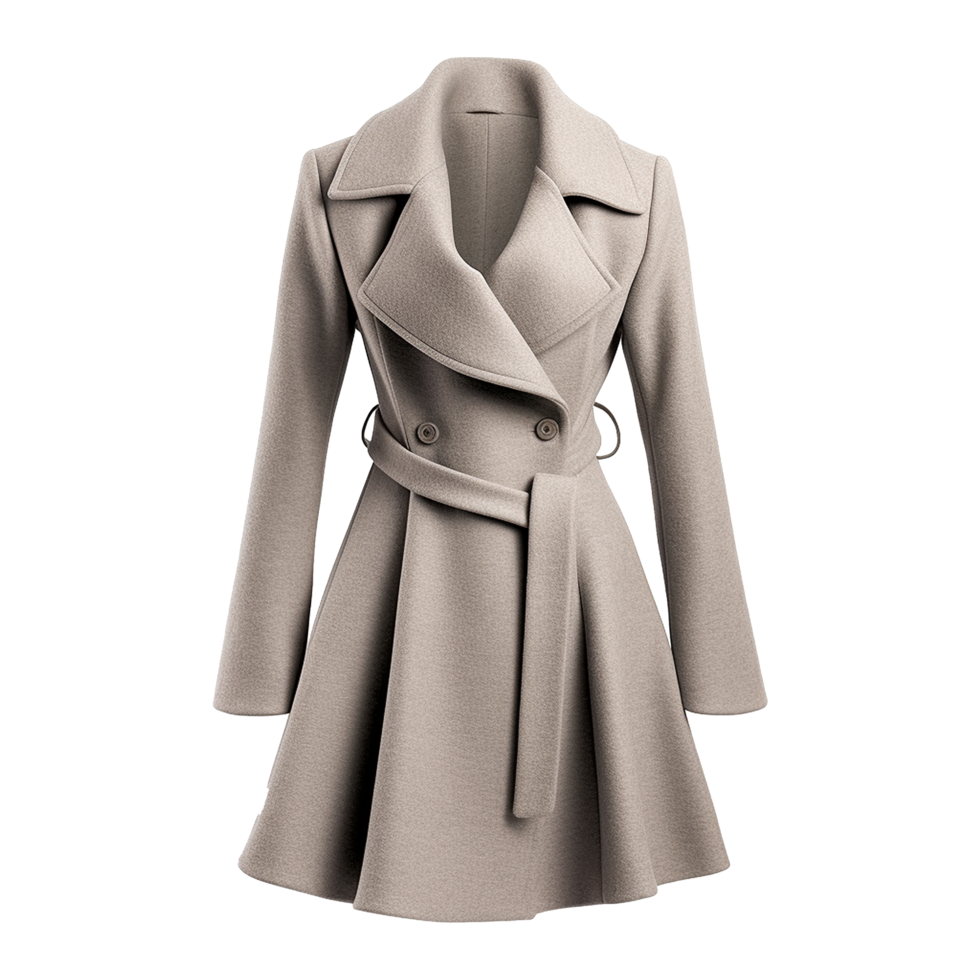 AI generated Fashion wool coat isolated on transparent background png