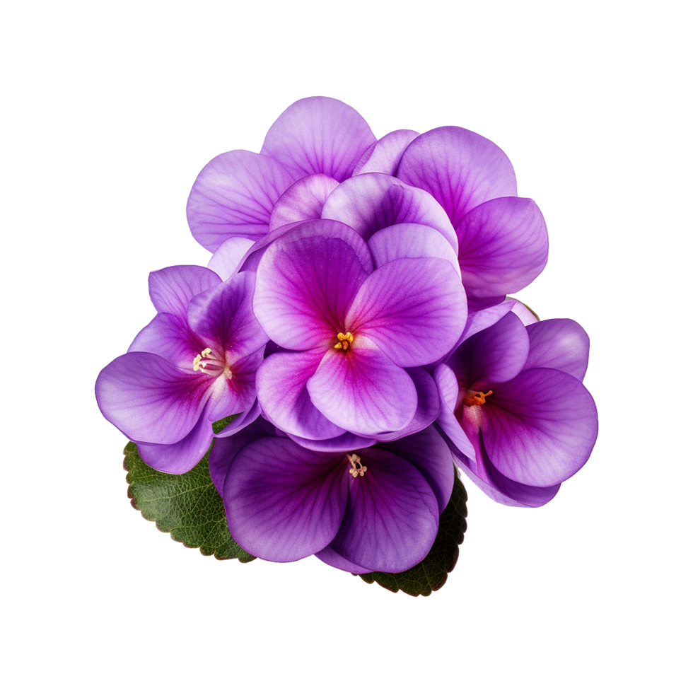 AI generated African violet flower isolated on transparent background png