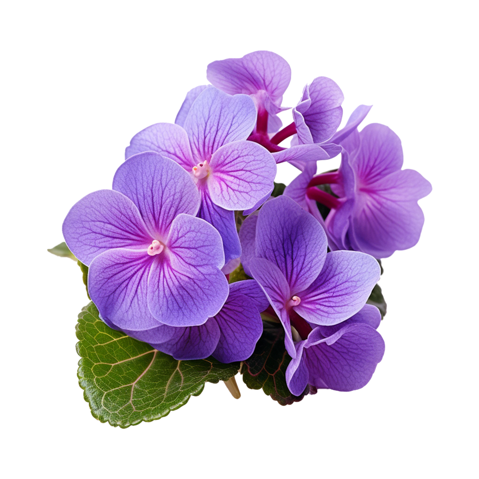 AI generated African violet flower isolated on transparent background png