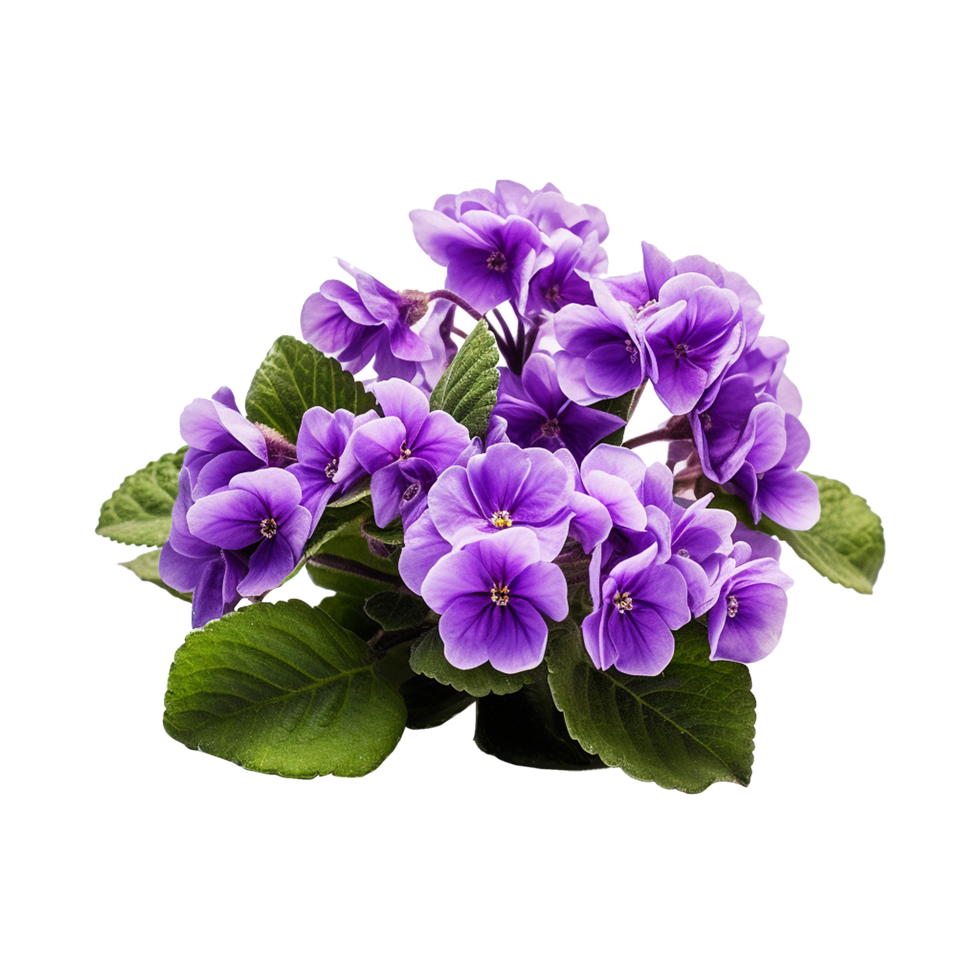 AI generated African violet flower isolated on transparent background png