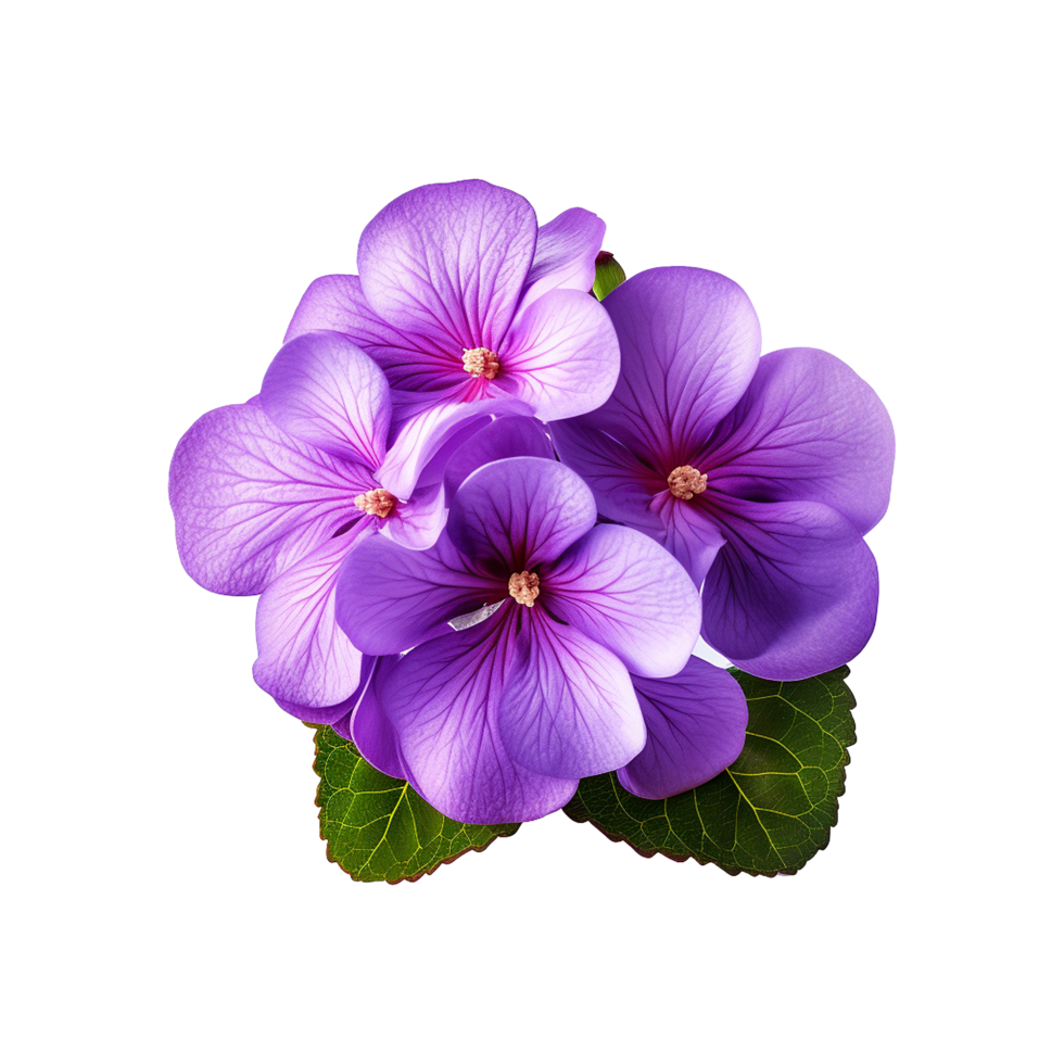 AI generated African violet flower isolated on transparent background png