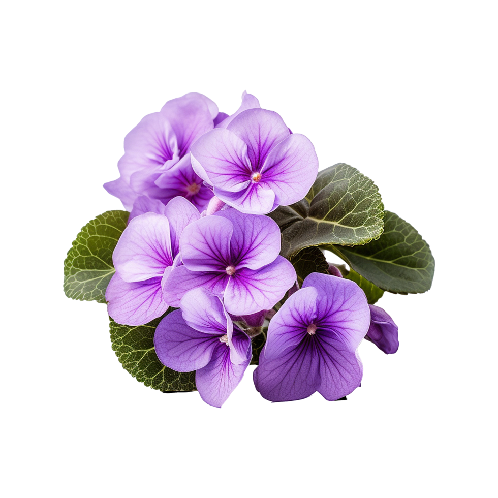 AI generated African violet flower isolated on transparent background png