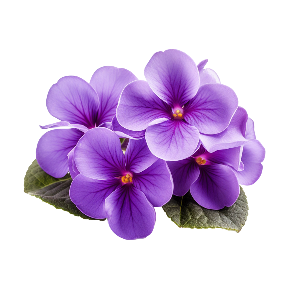 AI generated African violet flower isolated on transparent background png