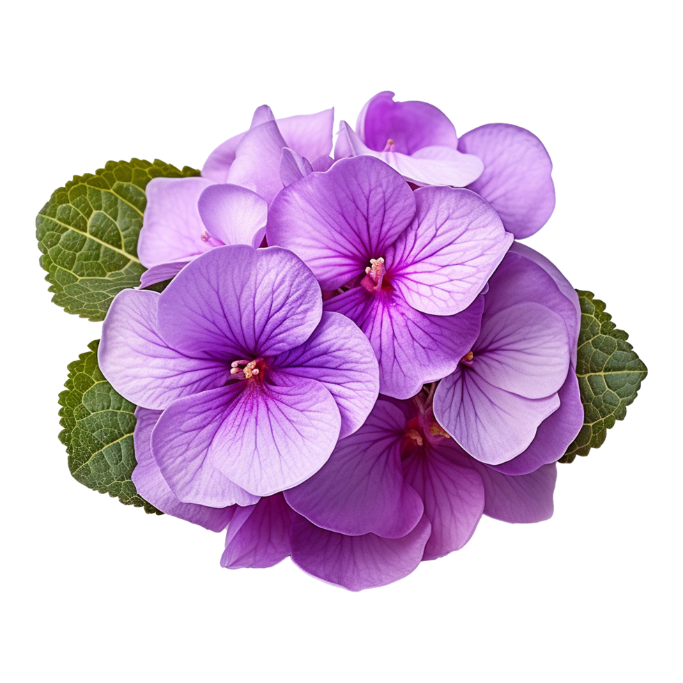 AI generated African violet flower isolated on transparent background png
