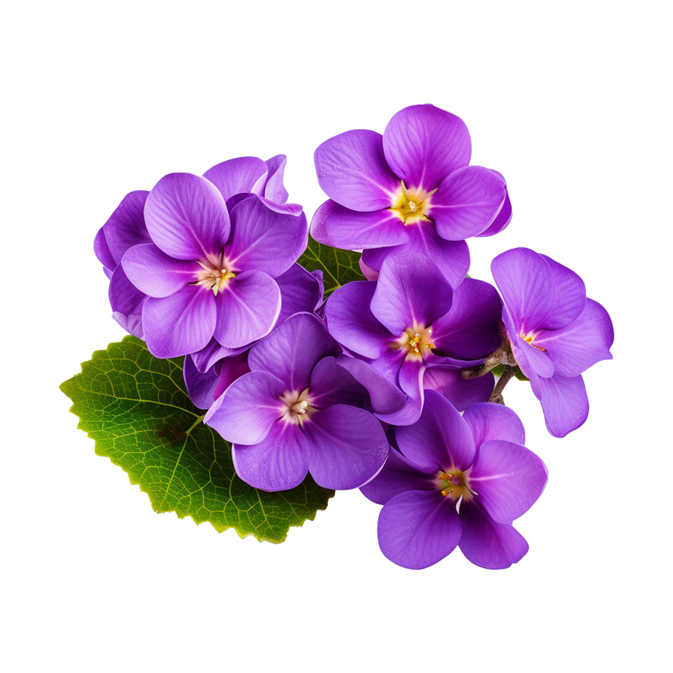 AI generated African violet flower isolated on transparent background png