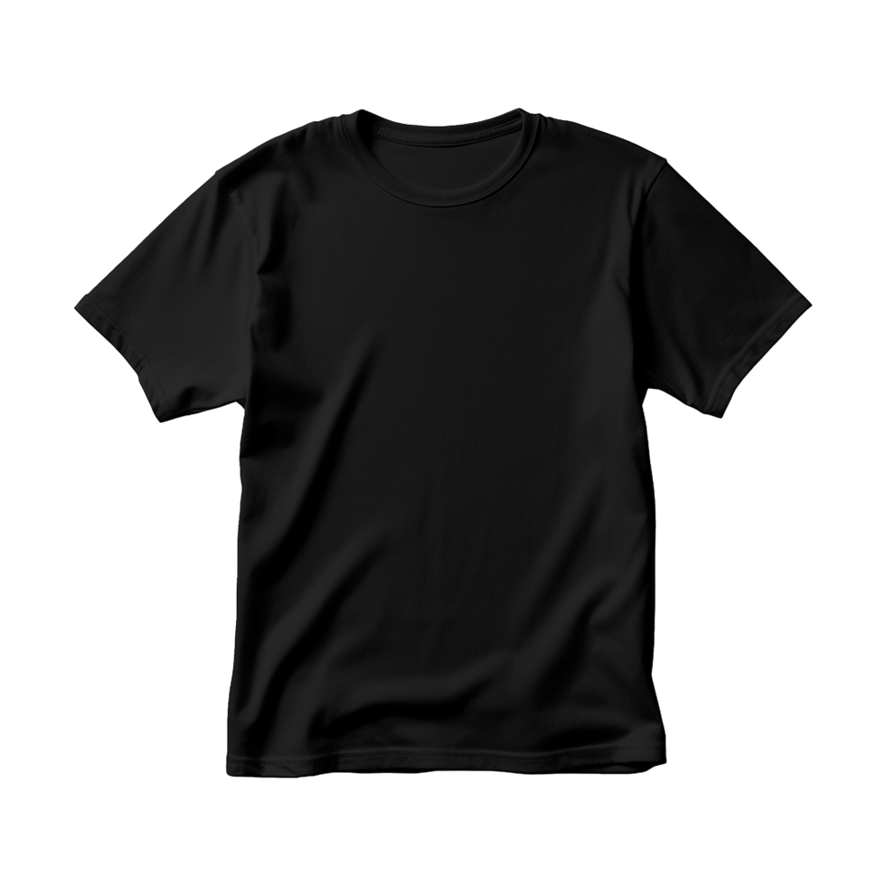 AI generated Short sleeves black tshirt isolated on a transparent background png