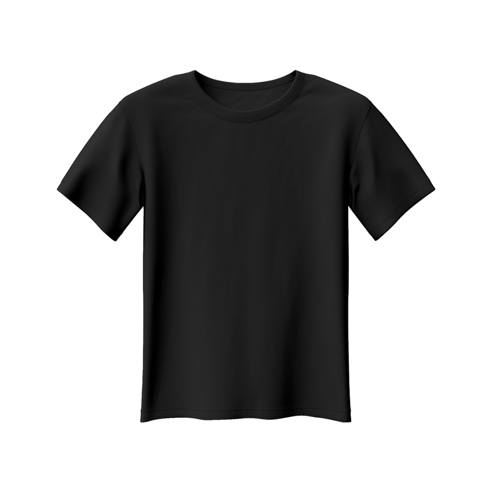 AI generated Short sleeves black tshirt isolated on a transparent background png