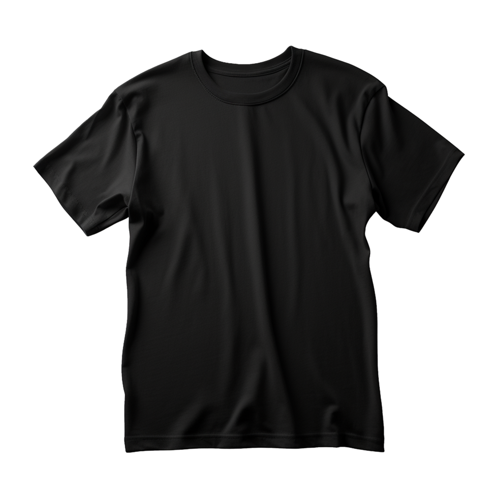 AI generated Short sleeves black tshirt isolated on a transparent background png