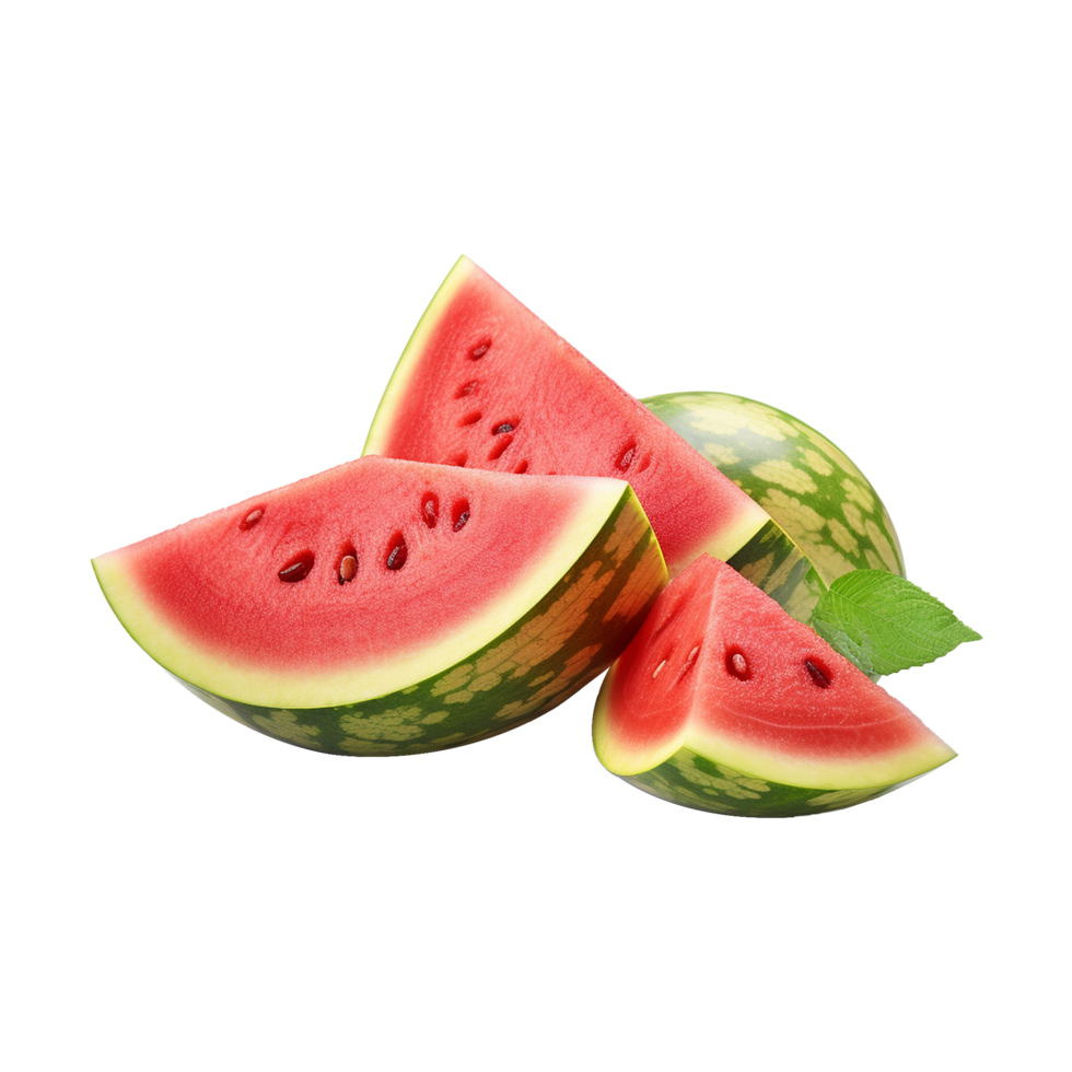 AI generated Watermelon sliced isolated on transparent background png