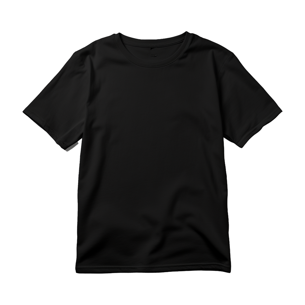 AI generated Short sleeves black tshirt isolated on a transparent background png
