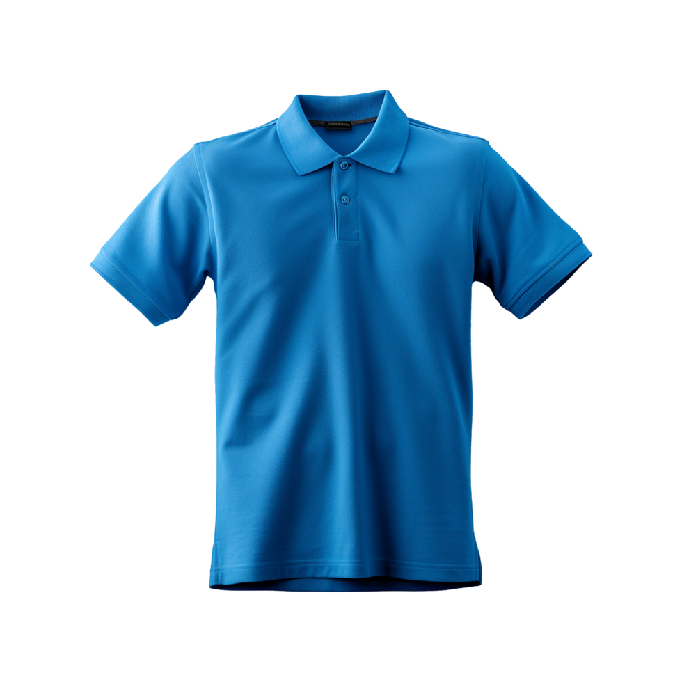 AI generated Short sleeves blue polo t-shirt isolated on transparent background png