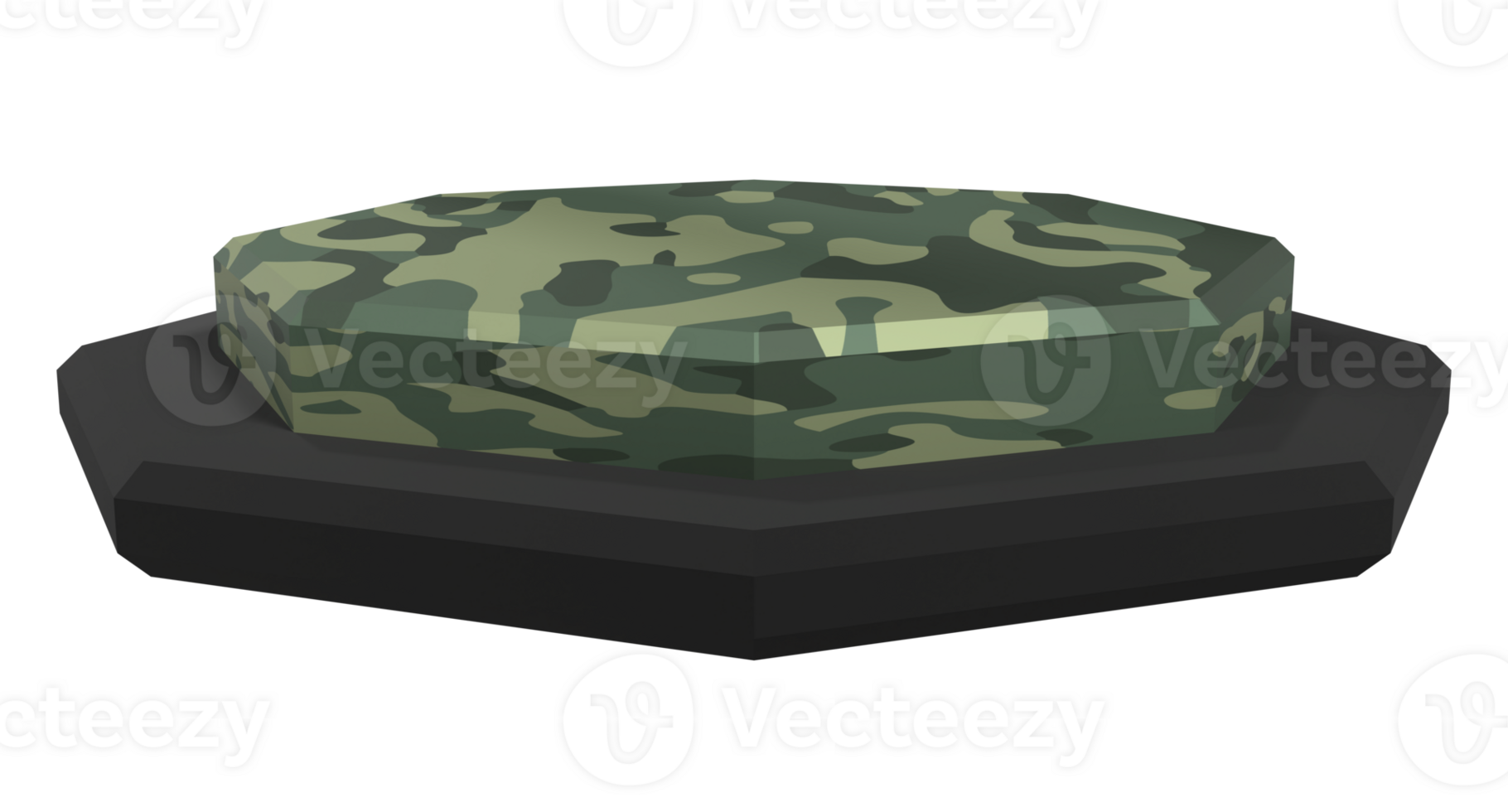 Podium with camouflage texture. 3D military product display stand. Product display for presentation and promotion. 3D Rendering png