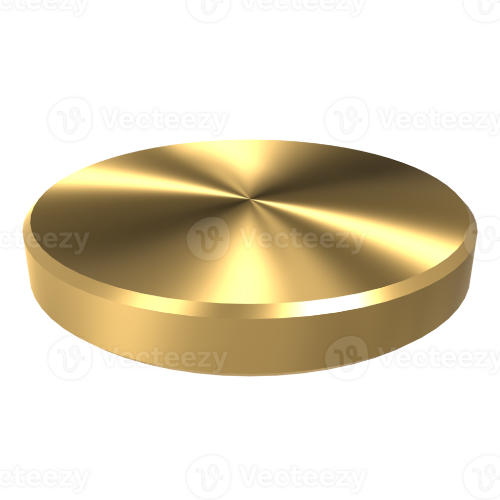 Gold Podium im geometrisch gestalten zum Gewinner und Produkt Anzeige. Gold Podium zum Produkt Präsentation. 3d Rendern Illustration png