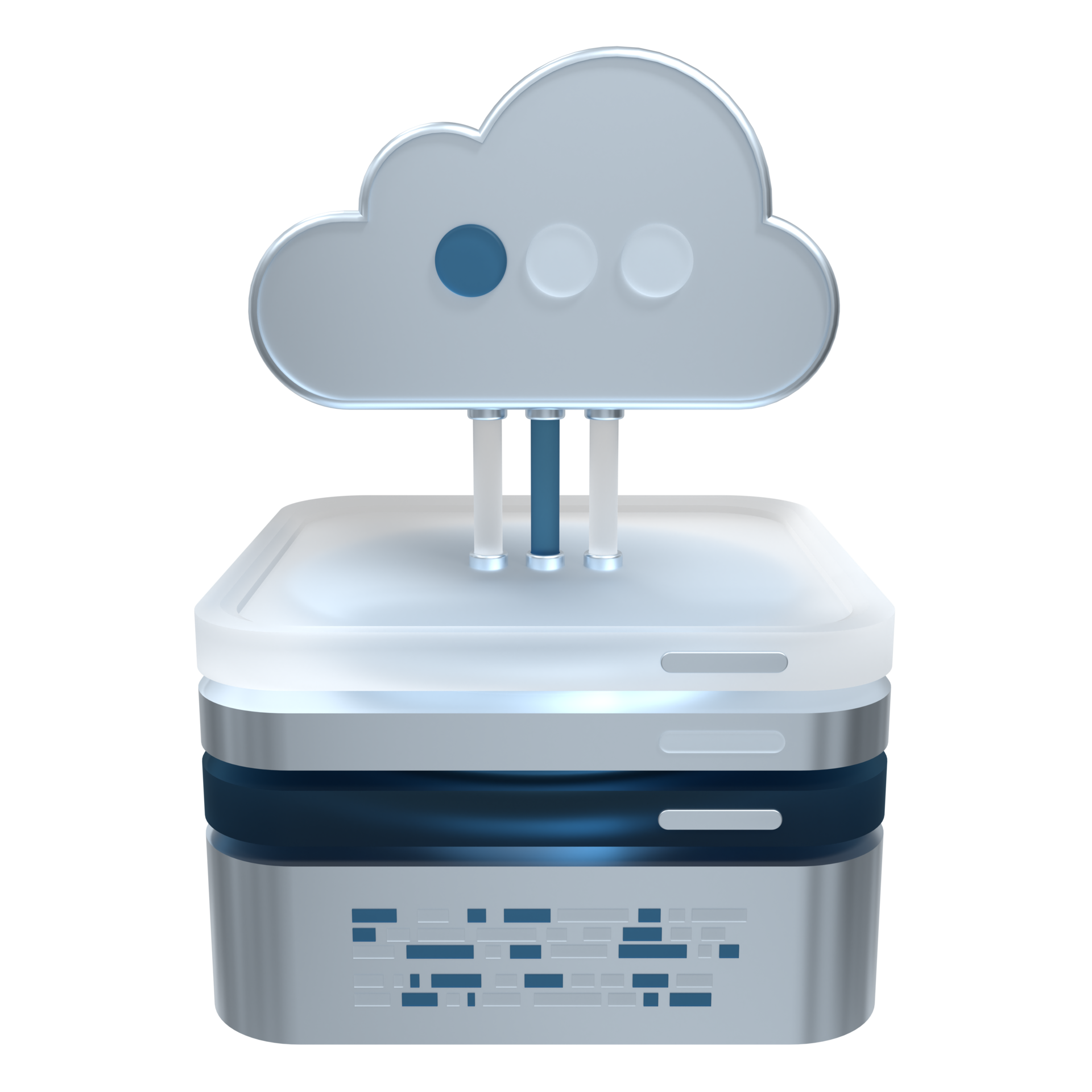 Cloud computing technology. Cloud data center with hosting server 