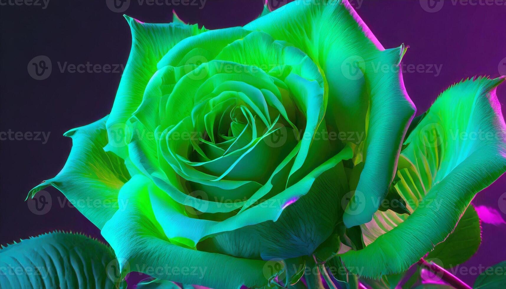 ai generado un verde Rosa es mostrado en esta imagen foto