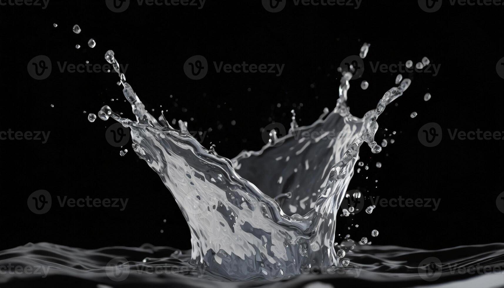 AI generated a splash of water is shown on a black background photo